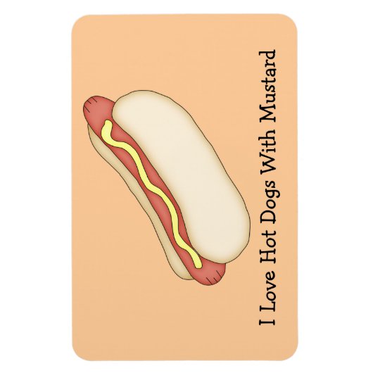 Hot Dog mit Senf Premium Magnet (Vertikal)