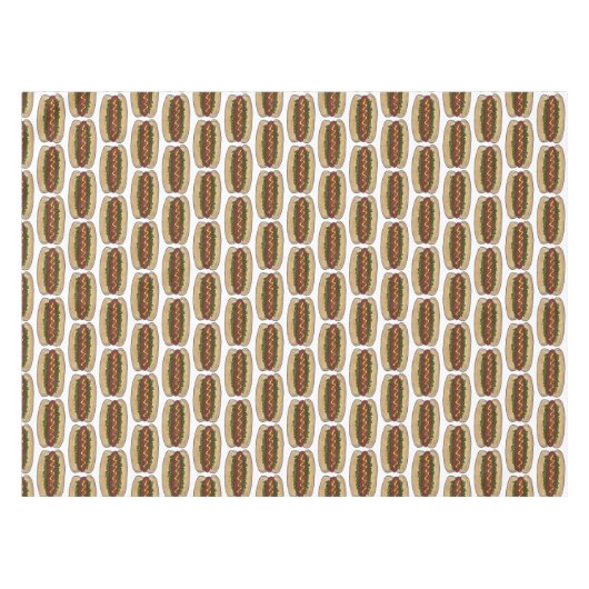 Hot Dog mit Senf Relish Fast Food Feinschmecker Pi Tischdecke (Vorderseite (Horizontal))