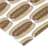 Hot Dog mit Senf Relish Fast Food Feinschmecker Pi Tischdecke (Schrägansicht)