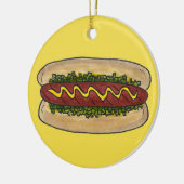 Hot Dog mit Senf und Lockout Hotdog Keramik Ornament (Links)
