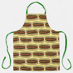 Hot Dog mit Senf und Relish Fast Food Hotdog Schürze