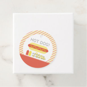 HOT DOG! Modernes Rot und Gelb zum Geburtstag Geschenkanhänger