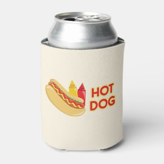 Hot Dog Mustard Ketchup Konditionen Personalisiert Dosenkühler (Kanne Vorderseite)