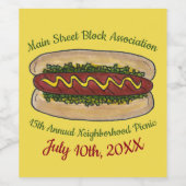 Hot Dog Mustard Relish Frankfurter Hotdog Weiner Weinetikett (Einzelnes Label)