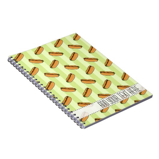 Hot Dog Muster für benutzerdefiniertes Notebook Notizblock (Rechte Seite)
