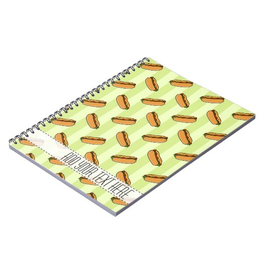 Hot Dog Muster für benutzerdefiniertes Notebook Notizblock (Linke Seite)
