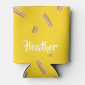 Hot Dog Muster in Gelb Dosenkühler (Vorderseite)