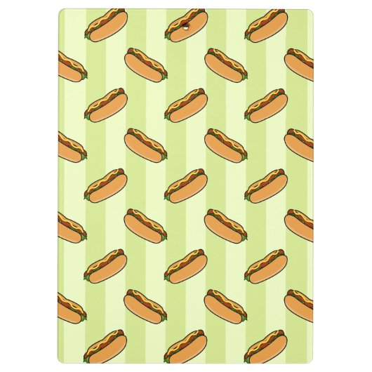 Hot Dog Muster Klemmbrett (Rückseite)