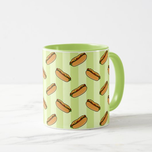 Hot Dog Muster Tasse (VorderseiteRechts)