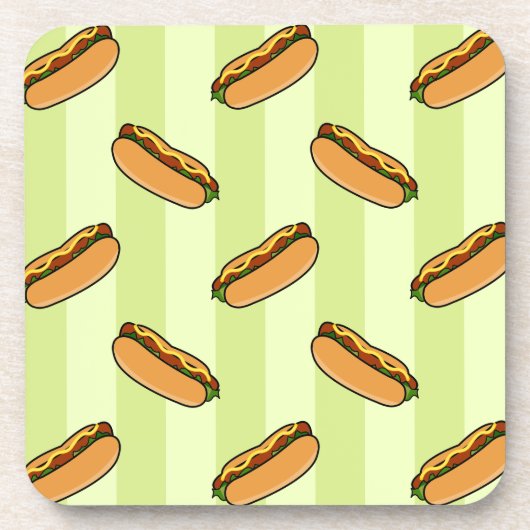 Hot Dog Muster Untersetzer (Vorderseite)