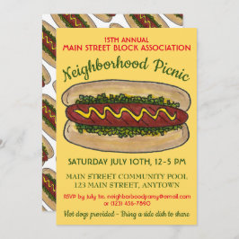 Hot Dog Neighborhood Wiedersehen Picnic Cookout Pa Einladung