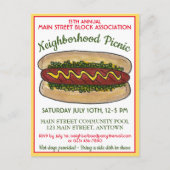 Hot Dog Neighborhood Wiedersehen Picnic Cookout Pa Einladungspostkarte (Vorderseite)