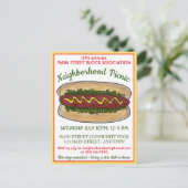 Hot Dog Neighborhood Wiedersehen Picnic Cookout Pa Einladungspostkarte (Stehend Vorderseite)