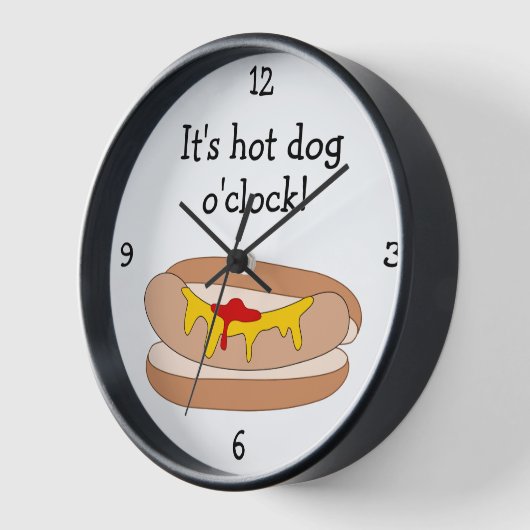 Hot Dog O'Clock Spaß Food Grafik Uhr (Winkel)