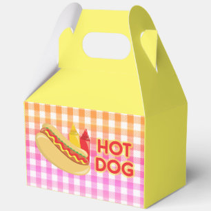 Hot Dog on Gingham Picnic Tablecloth w/Condition Geschenkschachtel