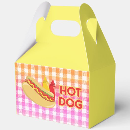 Hot Dog on Gingham Picnic Tablecloth w/Condition Geschenkschachtel (Vorderseite)