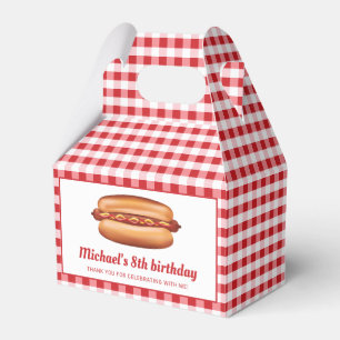 Hot Dog On Red Gingham Birthday Vielen Dank Geschenkschachtel