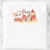 Hot Dog Oval Aufkleber (Tasche)