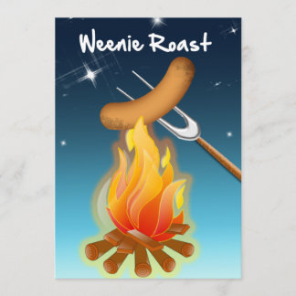 Hot Dog Over Campfire Würstchen Roast Einladung