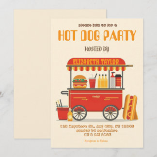Hot-Dog-Party-Einladung – Lustige Food-Feier Einladung