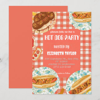Hot Dog Party Invitation – Fun Food Celebration Einladung