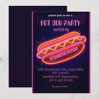 Hot Dog Party Invitation – Fun Food Celebration Einladung