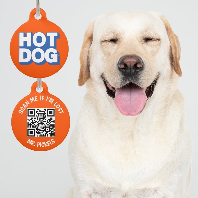Hot Dog QR Code verloren Haustiermarke (Von Creator hochgeladen)