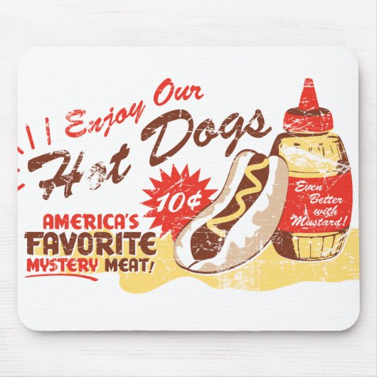 Hot Dog Retro-Mausepad Mousepad (Vorne)