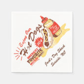 Hot Dog Retro Paper Napkins 50-Pack KUNDENBAR Serviette (Vorderseite)