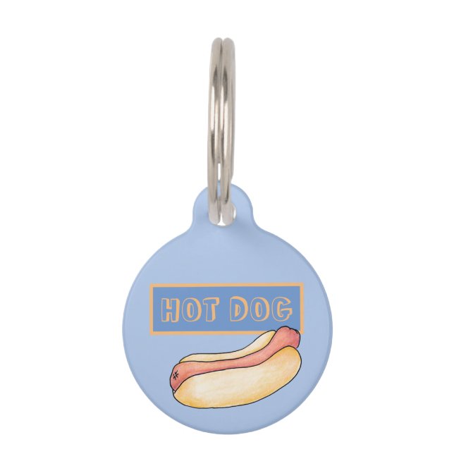 Hot Dog Round Pe Tag Haustiermarke (Vorderseite)