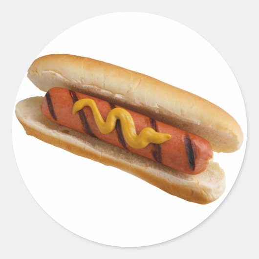 Hot Dog Runder Aufkleber (Vorderseite)