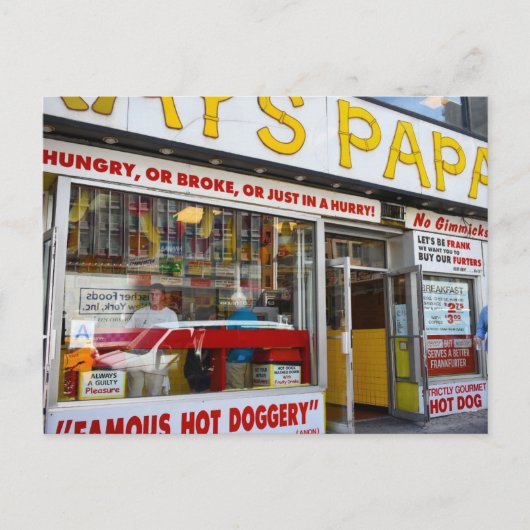 Hot Dog Shop Upper West Side New York City NYC Postkarte (Vorderseite)