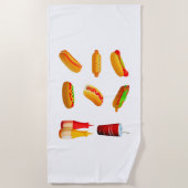 Hot Dog Strandtuch. Strandtuch (Vorderseite)