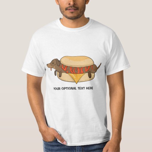 Hot Dog-T - Shirt für benutzerdefinierten Text (Vorderseite)