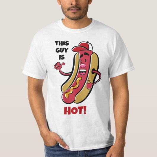 Hot Dog-T - Shirt für benutzerdefinierten Text (Vorderseite)