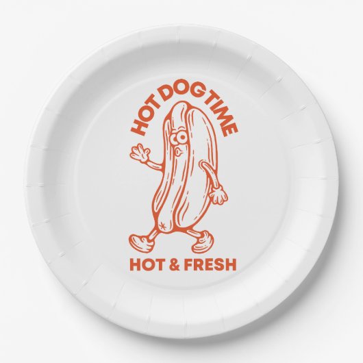 Hot Dog Time Pappteller (Vorderseite)
