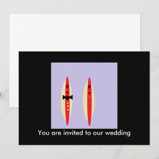 Hot Dog Wedding Einladung (Vorne/Hinten)