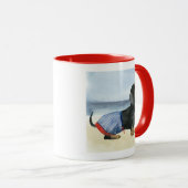 Hot Dog | Welpe im Schwimmbecken Tasse (VorderseiteRechts)