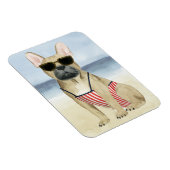 Hot Dog | Welpe in Sonnenbrille am Strand Magnet (Rechte Seite)