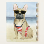 Hot Dog | Welpe in Sonnenbrille am Strand Planer (Rückseite)