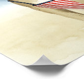 Hot Dog | Welpe in Sonnenbrille am Strand Poster (Ecke)