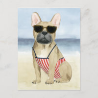 Hot Dog | Welpe in Sonnenbrille am Strand