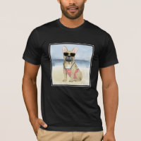 Hot Dog | Welpe in Sonnenbrille am Strand