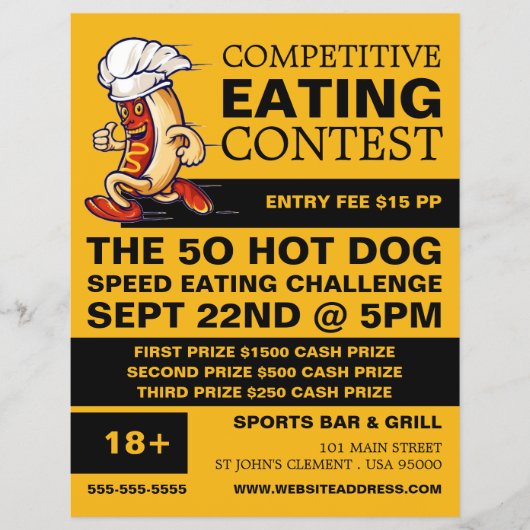 Hot Dog - Wettbewerb/Speed Eating Contest Flyer (Vorne)