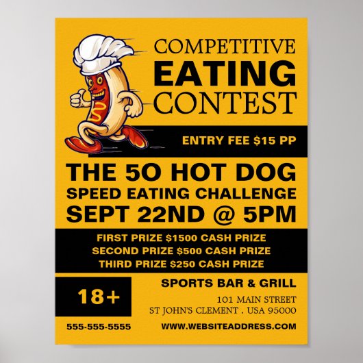 Hot Dog - Wettbewerb/Speed Eating Contest Poster (Vorne)