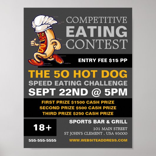 Hot Dog - Wettbewerb/Speed Eating Contest Poster (Vorne)