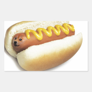 Hot Doge Rechteckiger Aufkleber