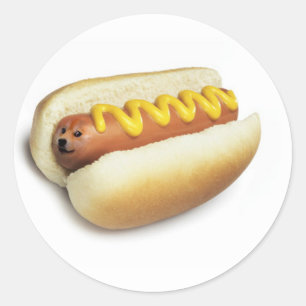 Hot Doge Runder Aufkleber
