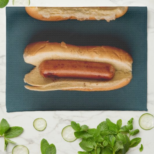 Hot Dogs and Buns Geschirrtuch (Gefaltet)