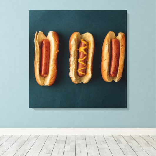 Hot Dogs and Buns Leinwanddruck (Insitu (Holzboden))